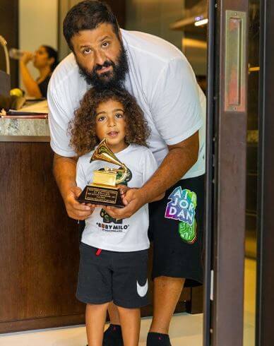 Asahd Tuck Khaled with his father, DJ Khaled.